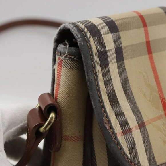 BURBERRY Nova Check Shoulder Bag Canvas Beige Auth - Picture 9 of 16